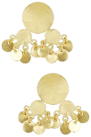 Matte Gold Plated Ladoo Jhumki Earrings by Dhora