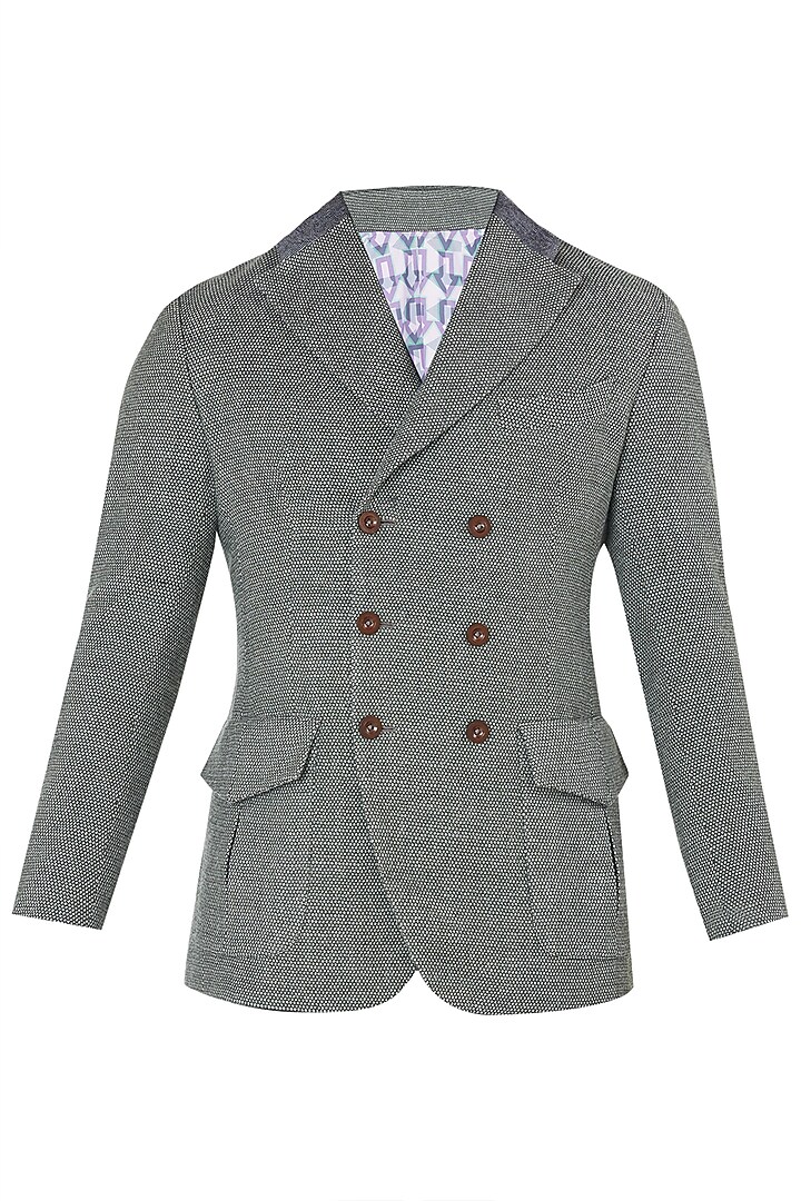 Green double breasted jacket available only at Pernia's Pop Up Shop.