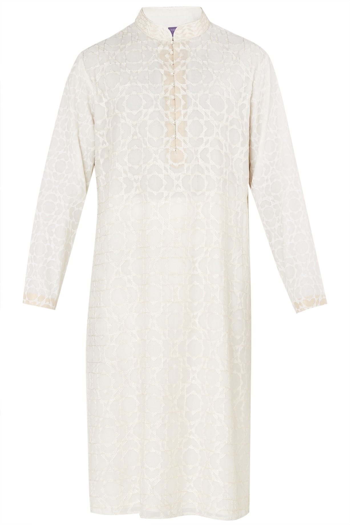 Cream Kurta Lucknowi Aligadhi Pant main image 1
