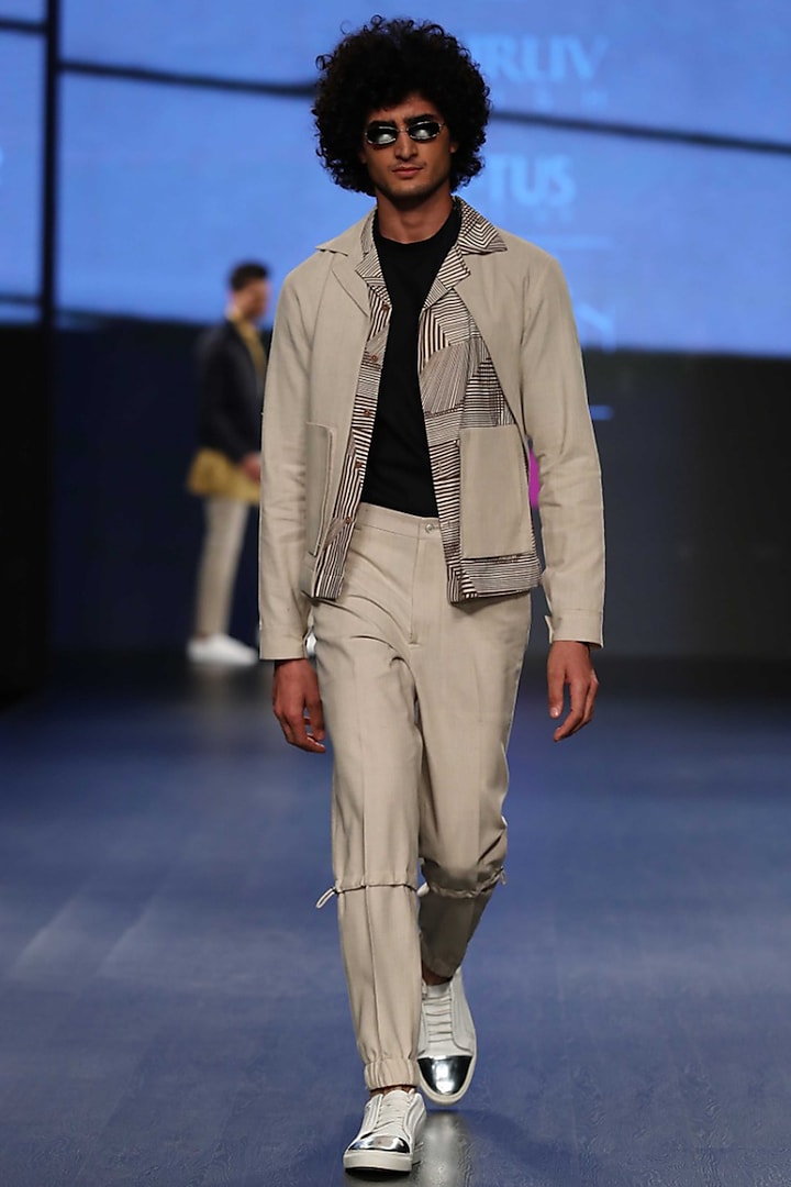 Sandstone Sport Gathered High Waisted Pants by Dhruv Vaish