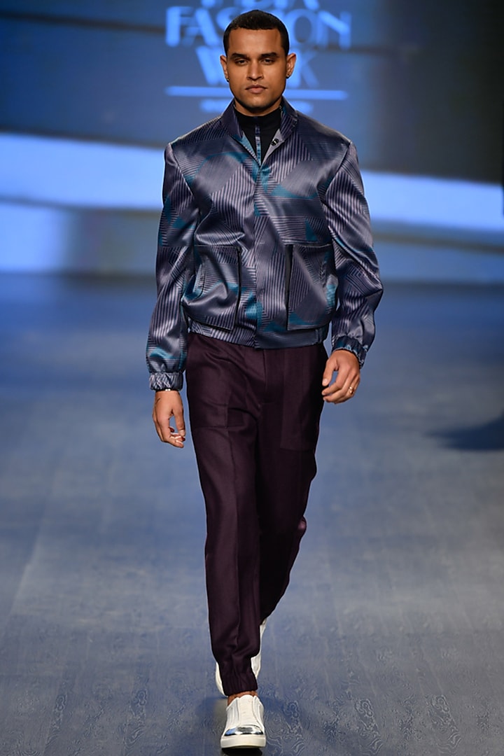 Night Maze Digital Printed Bomber Jacket by Dhruv Vaish at Pernia's Pop Up Shop