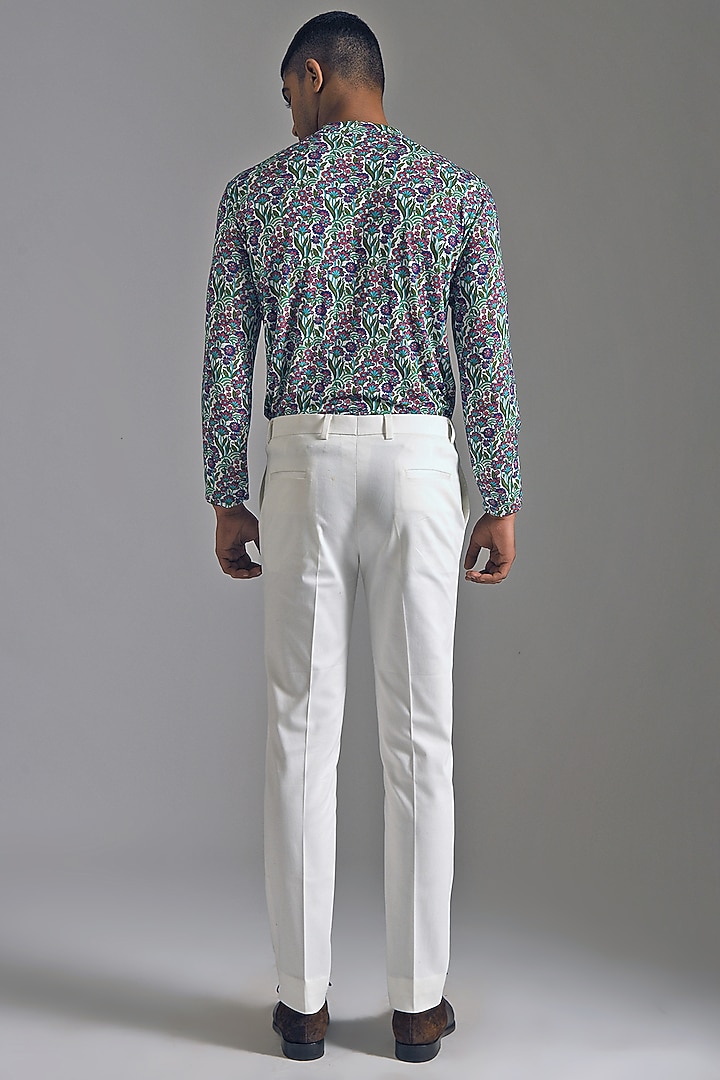 Cream Cotton Trousers by Dhruv Vaish at Pernia's Pop Up Shop