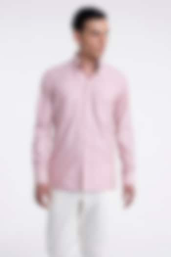 Rosewater Pink Cotton Satin Party Wear Shirt by Dhruv Vaish at Pernia's Pop Up Shop