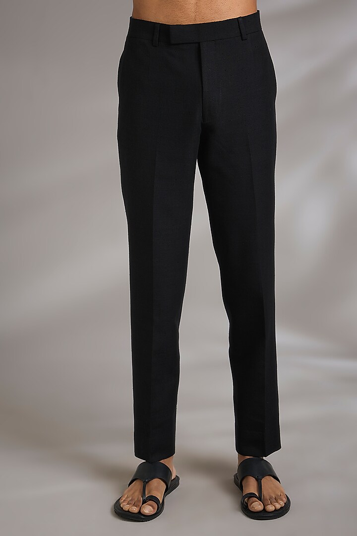 Bottle-Black Silk KurtaSet by Dhruv Vaish at Pernia's Pop Up Shop