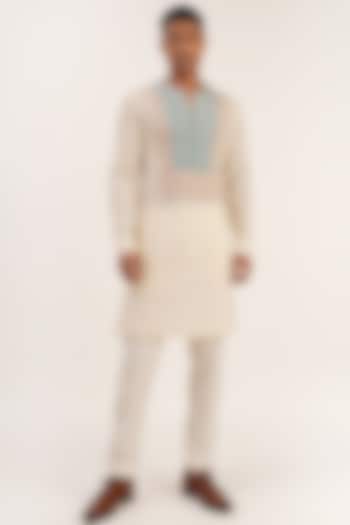 White Handloom Cotton Kurta by Dhruv Vaish