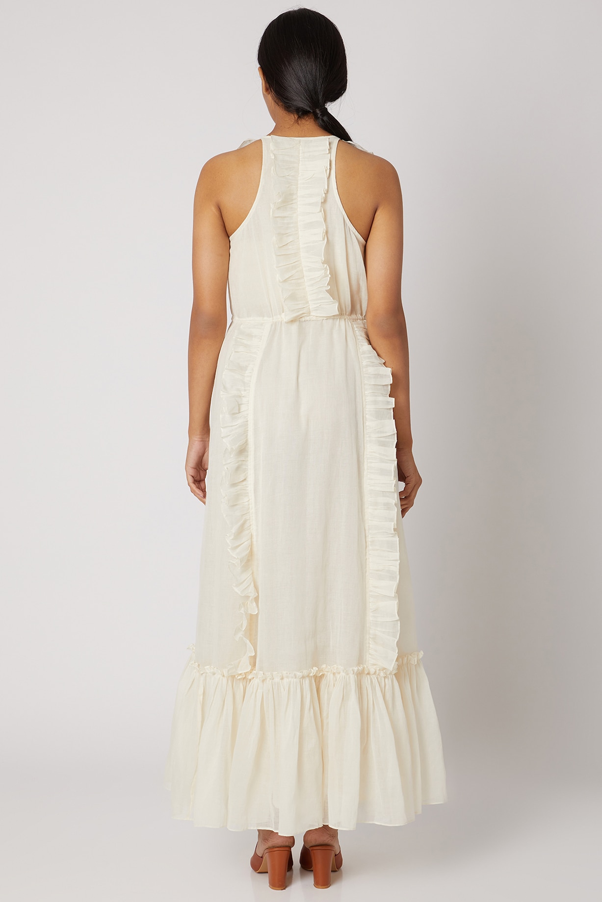 auguste tiered frill midi dress white Auguste Tiered Frill Midi Dress White