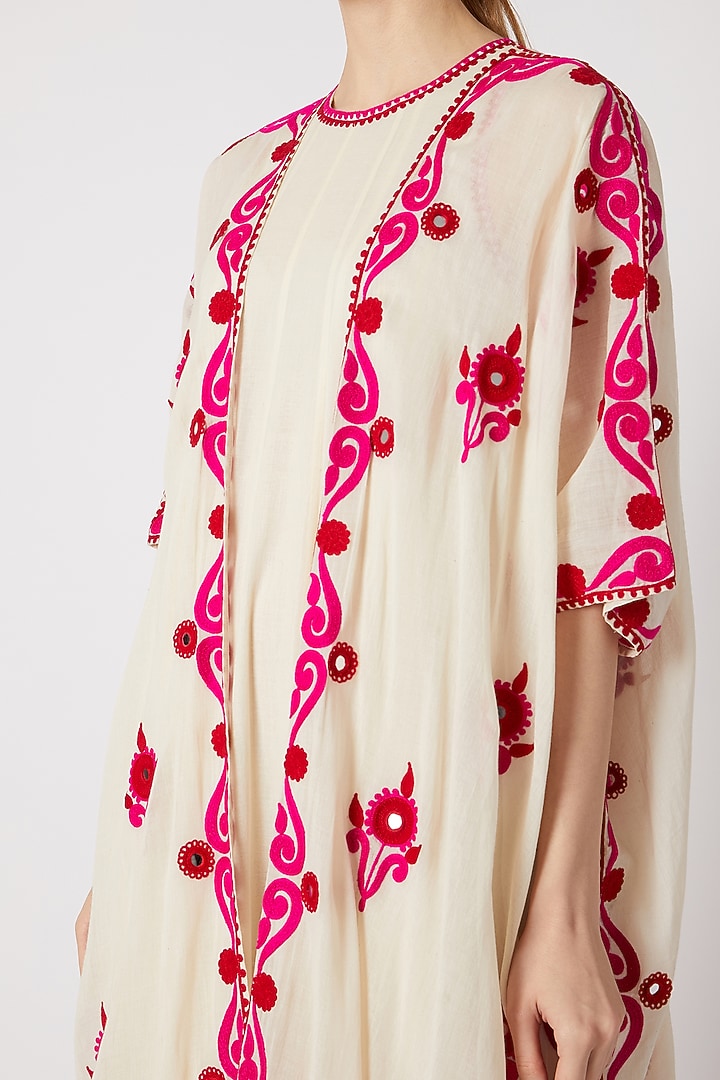 Off White Jacket With Kurta by Divya Anand at Pernia's Pop Up Shop
