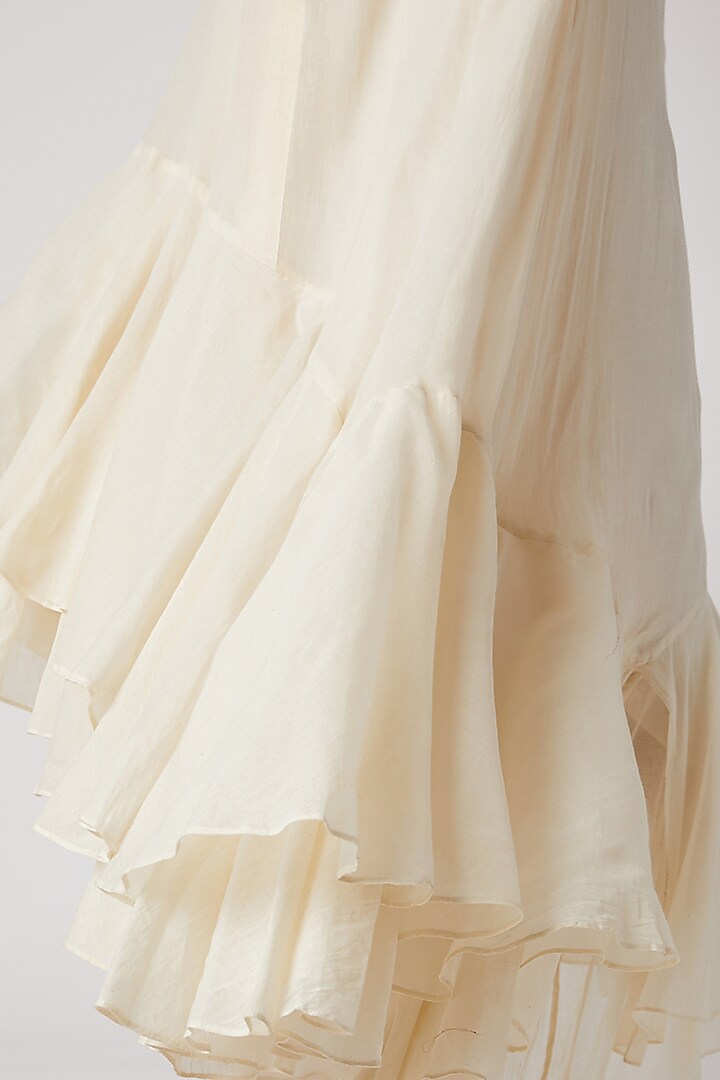 Off White Asymmetrical Dress by Divya Anand at Pernia's Pop Up Shop
