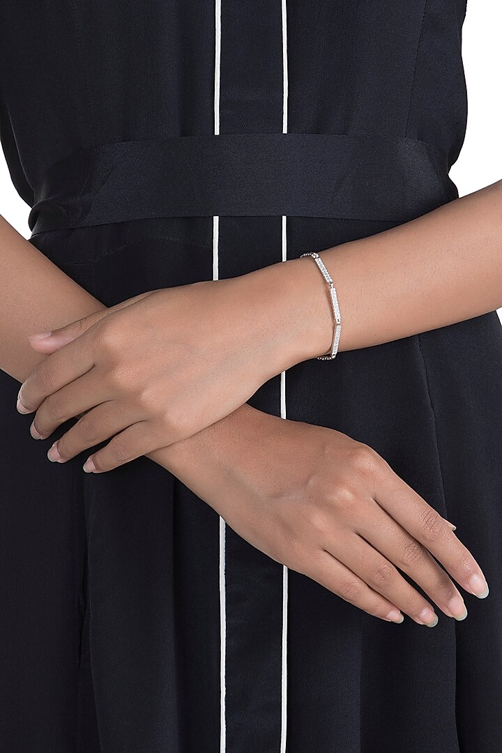 White Gold & Lab Grown Diamond Belt Bracelet by Diai Designs at Pernia's Pop Up Shop
