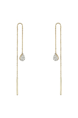 Gold & Lab Grown Diamond Ear Chains by Diai Designs