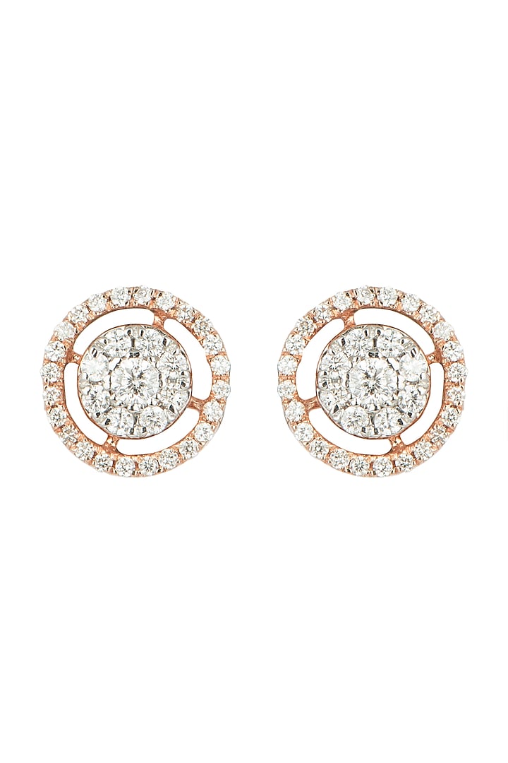 Rose Gold & Lab Grown Diamond Stud Earrings by Diai Designs