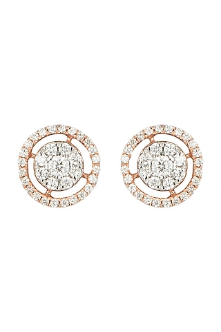 Rose Gold & Lab Grown Diamond Stud Earrings by Diai Designs