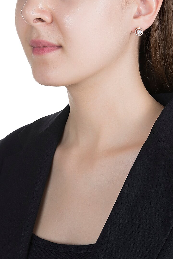 Rose Gold & Lab Grown Diamond Stud Earrings by Diai Designs at Pernia's Pop Up Shop
