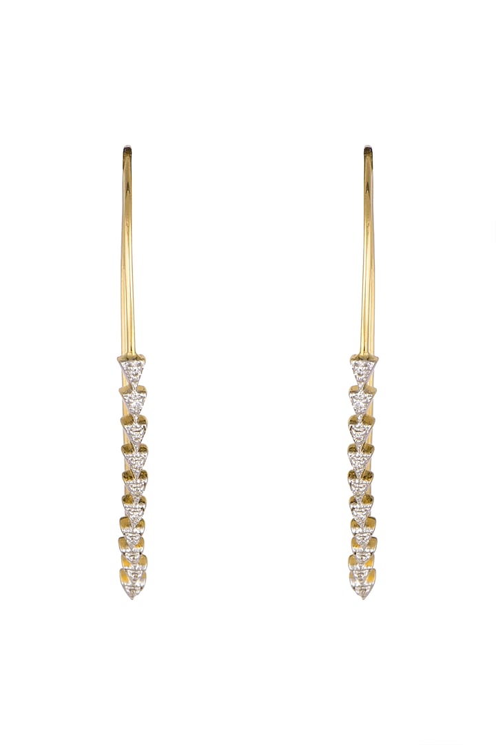 Gold & Lab Grown Diamond Hoop Earrings by Diai Designs