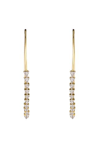 Gold & Lab Grown Diamond Hoop Earrings by Diai Designs