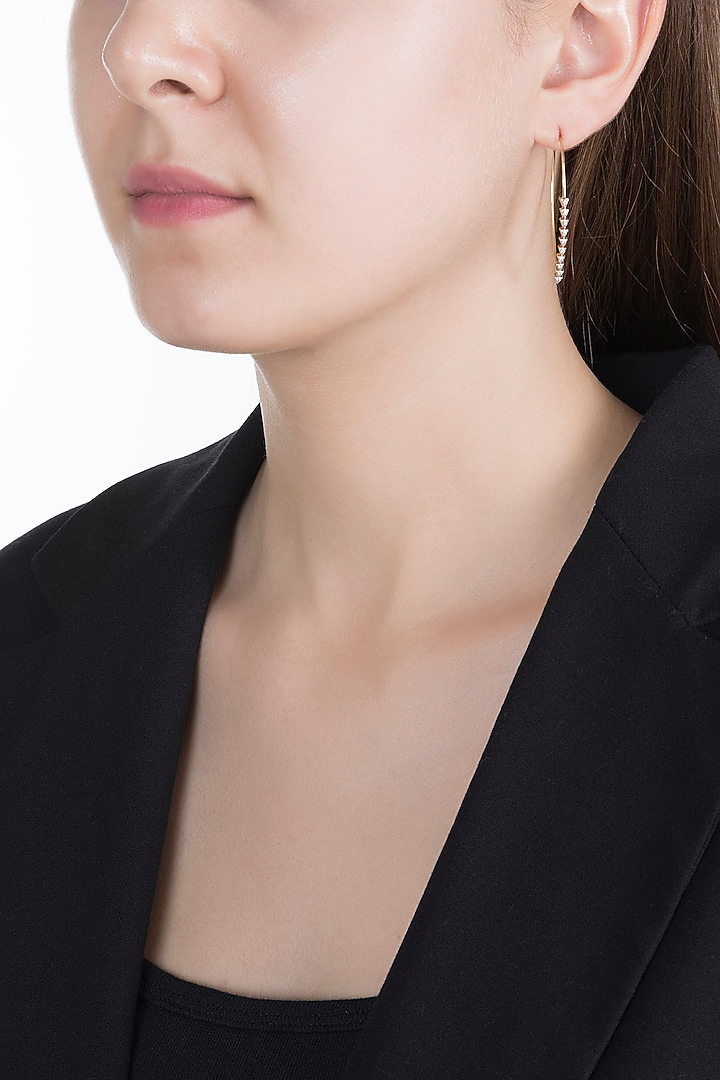 Gold & Lab Grown Diamond Hoop Earrings by Diai Designs at Pernia's Pop Up Shop