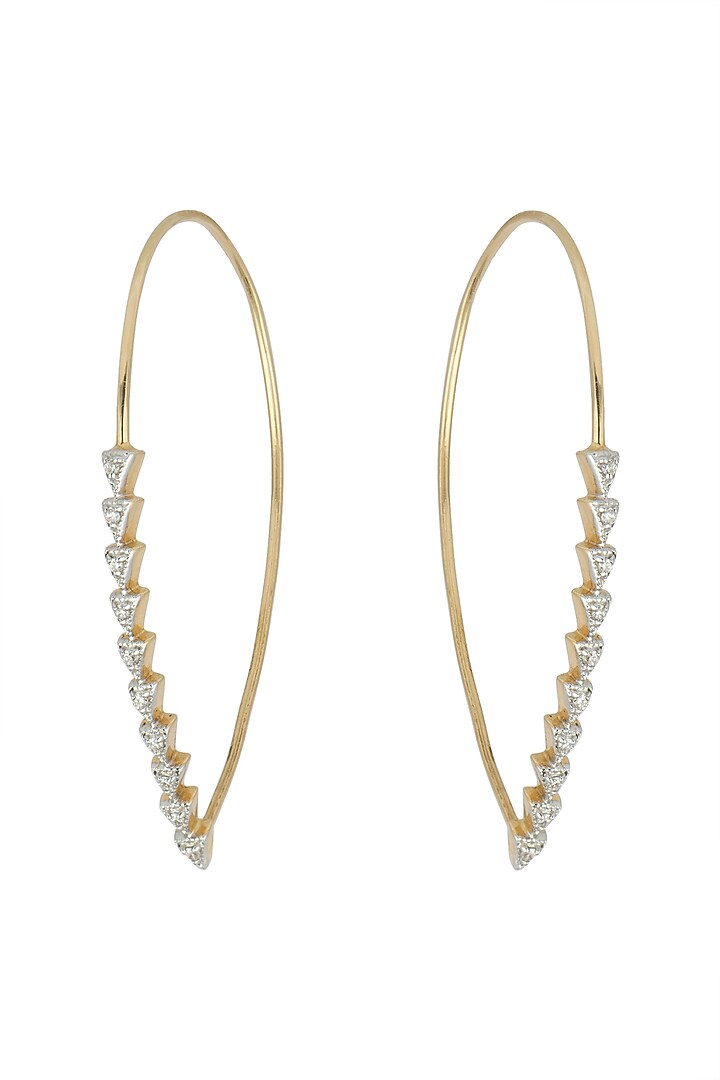 Gold & Lab Grown Diamond Hoop Earrings by Diai Designs at Pernia's Pop Up Shop