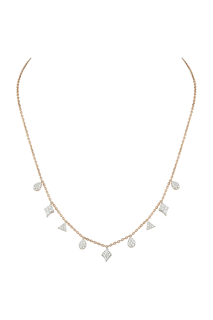Rose Gold & Lab Grown Diamond Necklace by Diai Designs