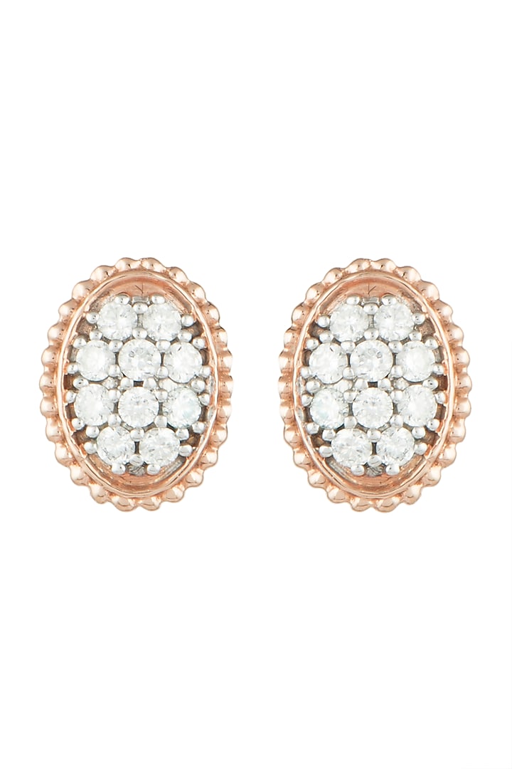 Rose Gold & Lab Grown Diamond Statement Stud Earrings by Diai Designs