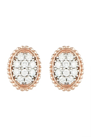 Rose Gold & Lab Grown Diamond Statement Stud Earrings by Diai Designs