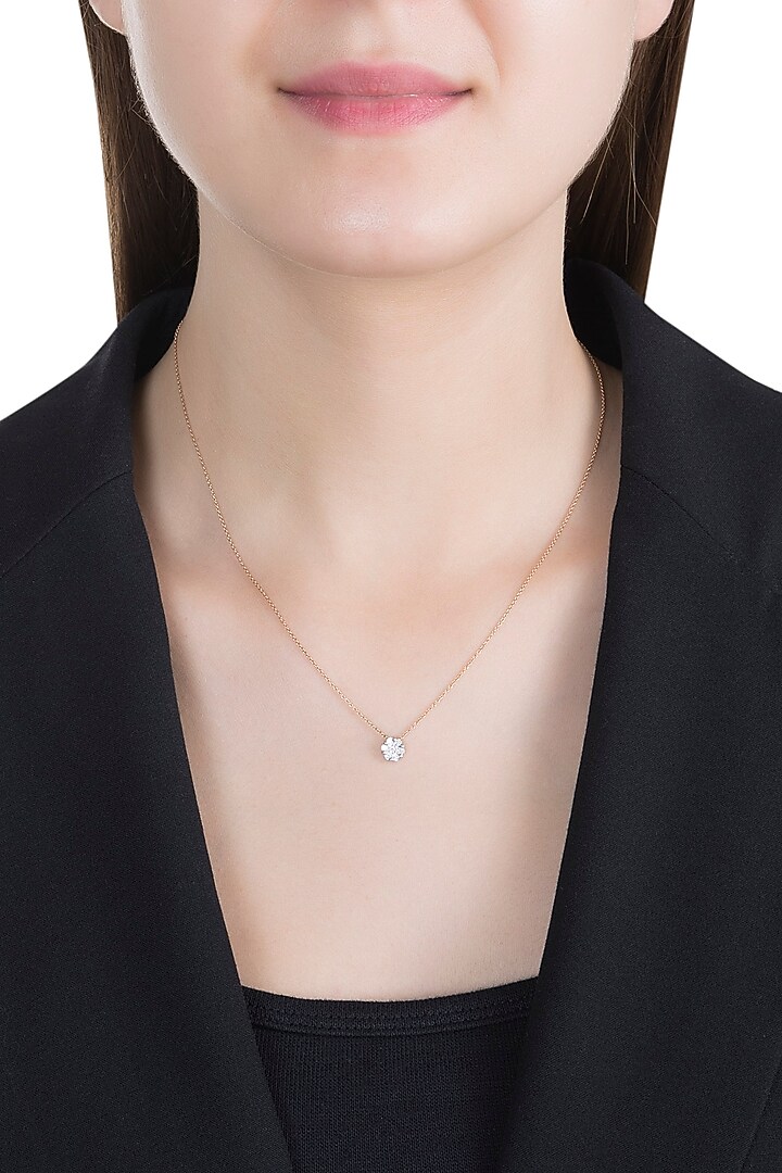 Rose Gold & Lab Grown Diamond Pendant Necklace by Diai Designs at Pernia's Pop Up Shop