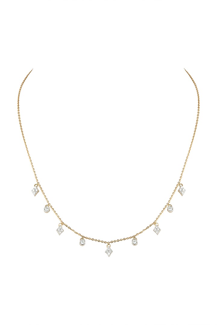 Gold & Lab Grown Diamond Necklace by Diai Designs