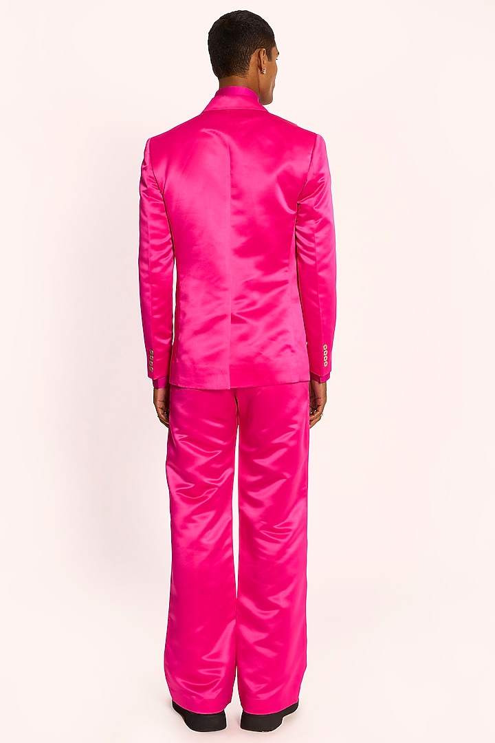 Pink Duchess Satin Blazer by DIERMEISS BY THE DRAGON LADY at Pernia's Pop Up Shop