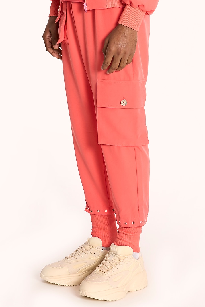 Coral Banana Crepe Bomber Jacket by DIERMEISS BY THE DRAGON LADY at Pernia's Pop Up Shop