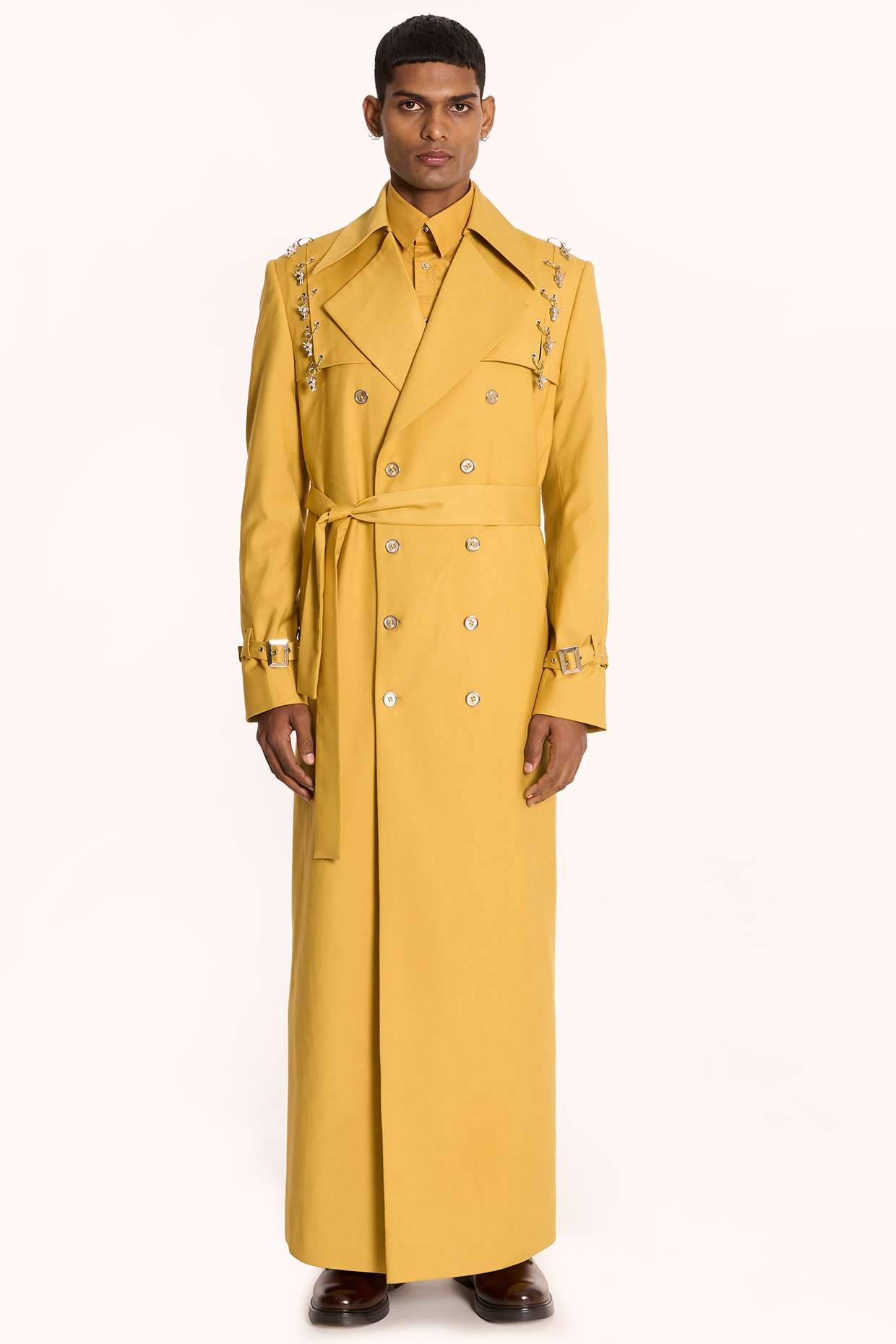 Mens yellow trench clearance coat