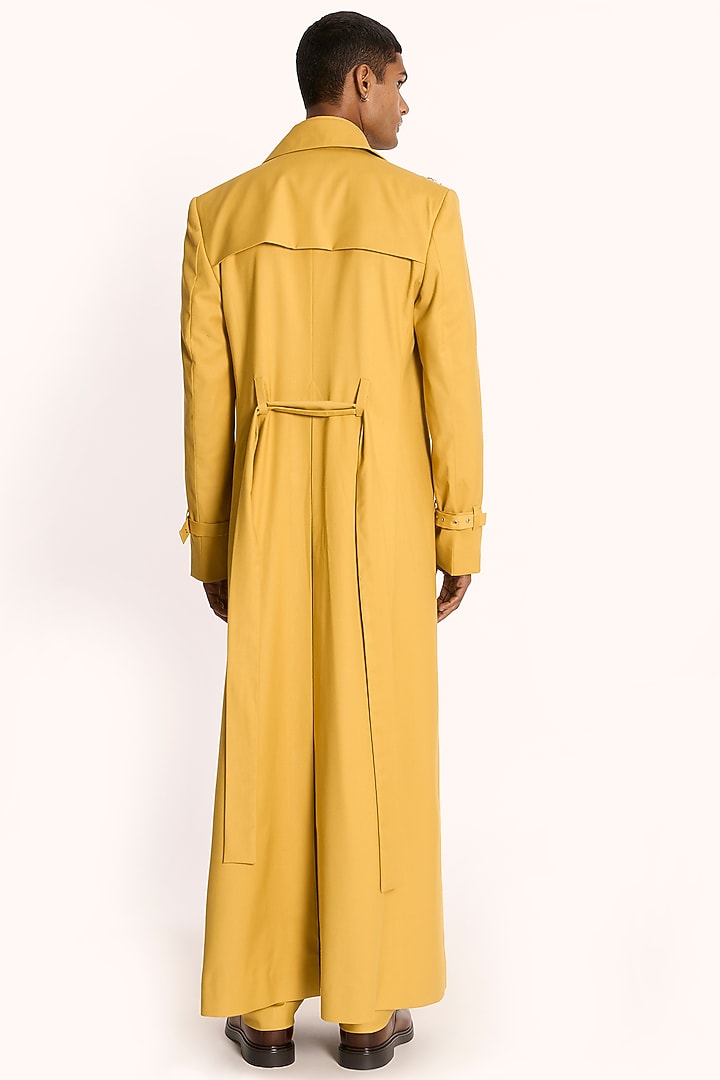 Yellow Italian Terry Rayon Overcoat by DIERMEISS BY THE DRAGON LADY at Pernia's Pop Up Shop