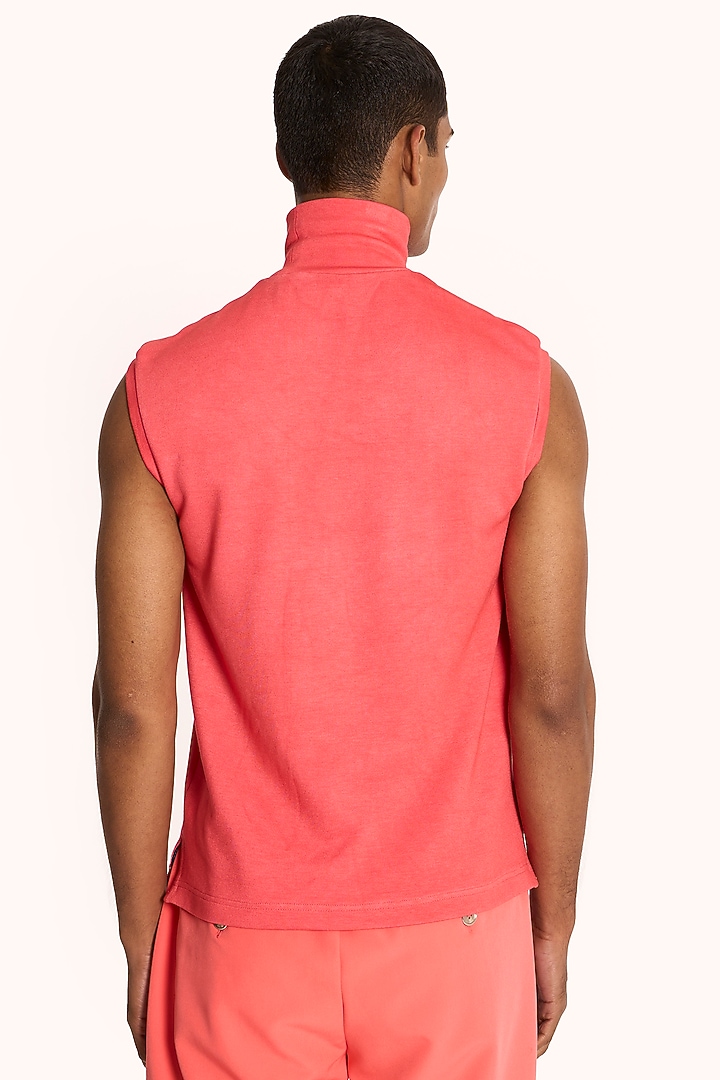Coral Banana Crepe T-Shirt by DIERMEISS BY THE DRAGON LADY at Pernia's Pop Up Shop