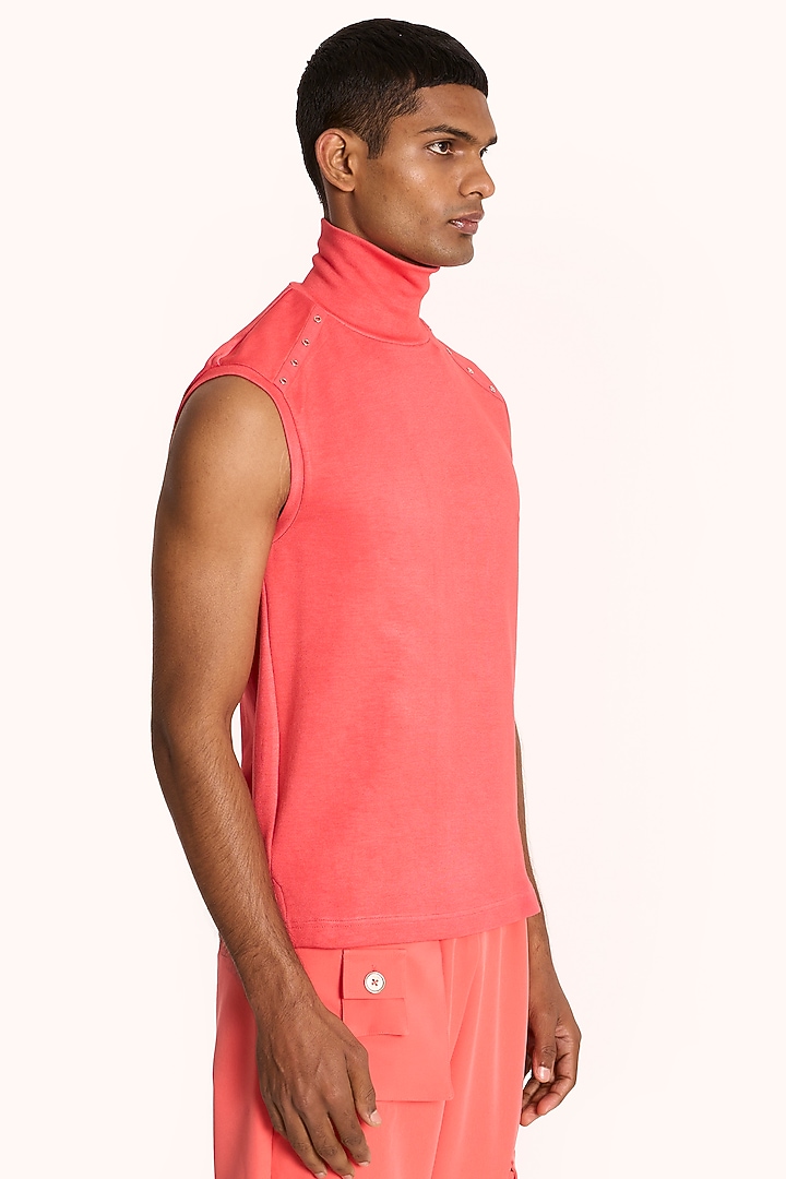Coral Banana Crepe T-Shirt by DIERMEISS BY THE DRAGON LADY at Pernia's Pop Up Shop