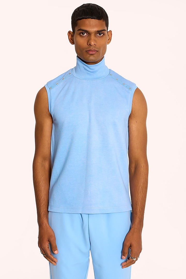 Pastel Blue Banana Crepe T-Shirt by DIERMEISS BY THE DRAGON LADY