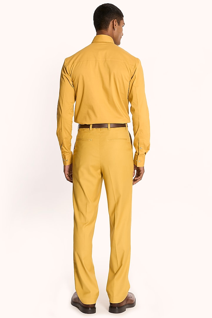 Yellow Italian Terry Rayon Trousers by DIERMEISS BY THE DRAGON LADY at Pernia's Pop Up Shop
