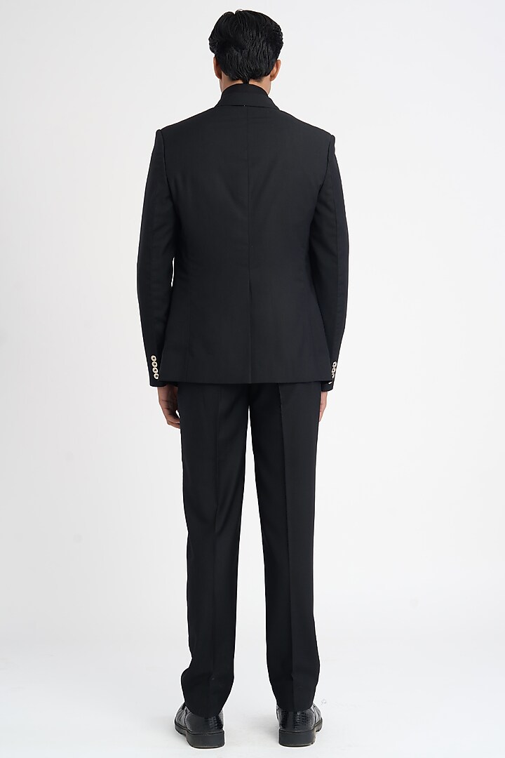 Black Italian Terry Rayon Suiting Blazer by DIERMEISS BY THE DRAGON LADY at Pernia's Pop Up Shop