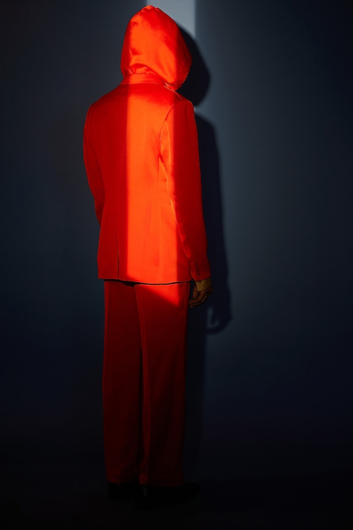 Red Japanese Moss Crepe Blazer by DIERMEISS BY THE DRAGON LADY at Pernia's Pop Up Shop