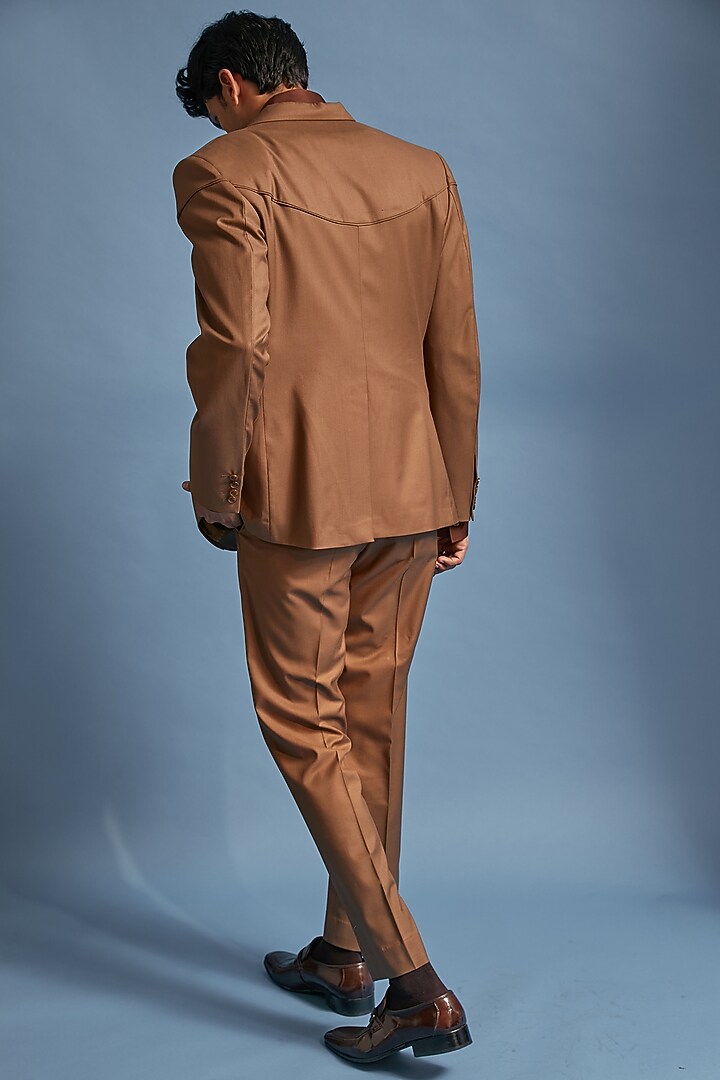 Brown Box Pleated Blazer by DIERMEISS BY THE DRAGON LADY at Pernia's Pop Up Shop
