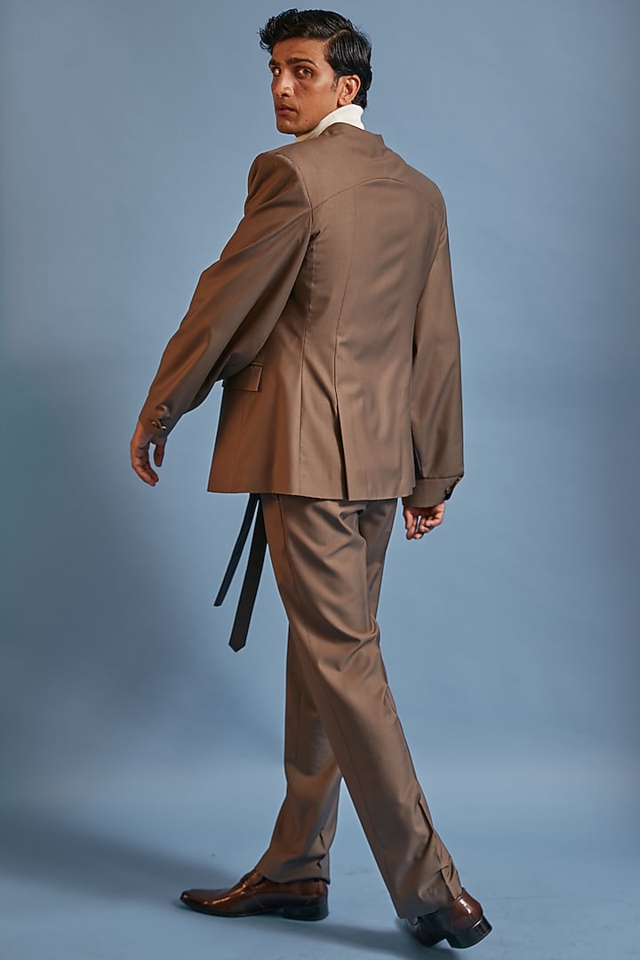Pewter Green Poly Viscose Blazer by DIERMEISS BY THE DRAGON LADY at Pernia's Pop Up Shop