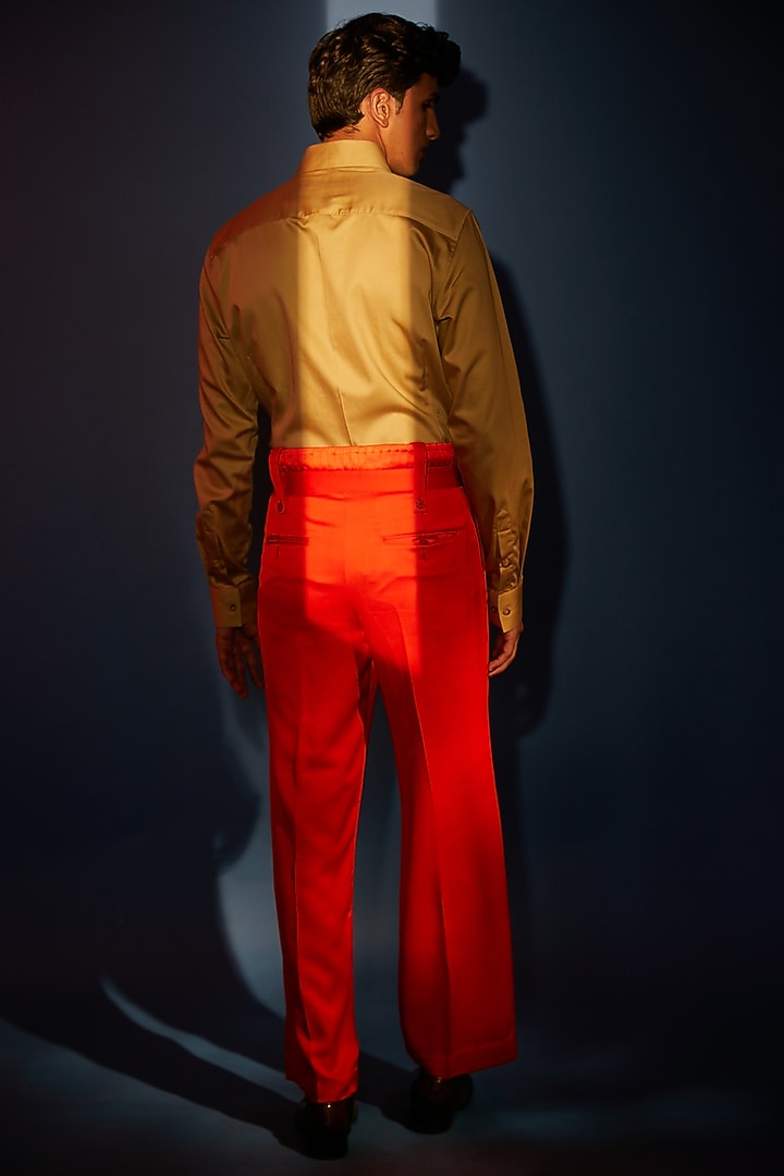 Lemon Yellow Pleated Party Wear Shirt by DIERMEISS BY THE DRAGON LADY at Pernia's Pop Up Shop