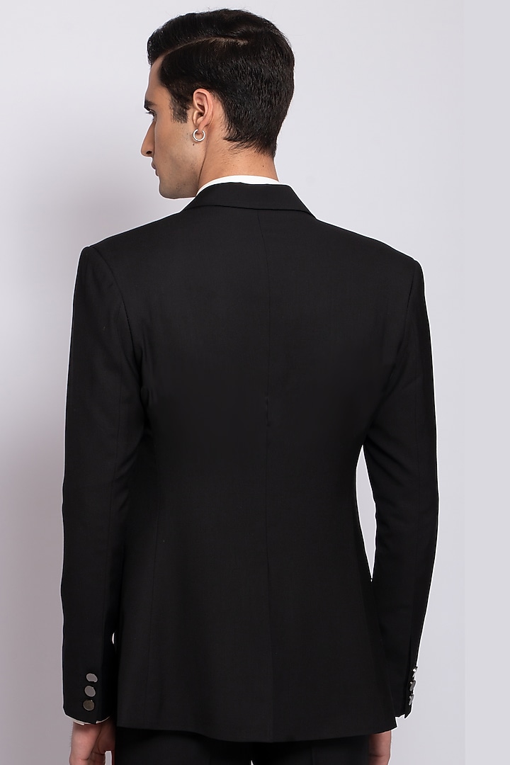 Black Pleated Blazer by DIERMEISS BY THE DRAGON LADY at Pernia's Pop Up Shop