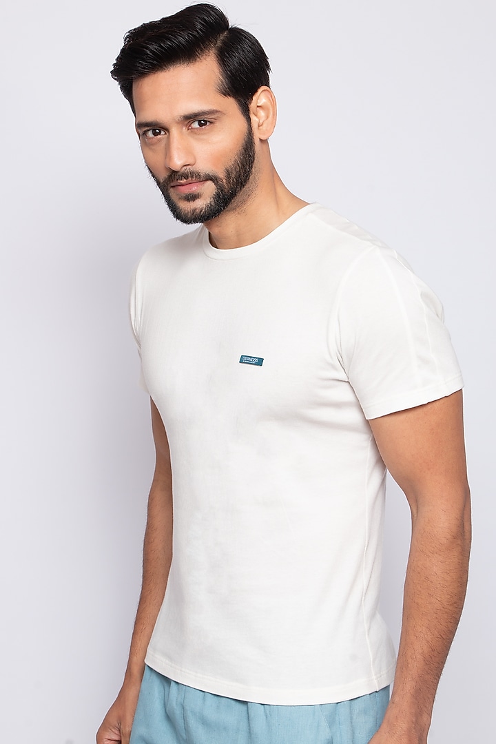 White Cotton T-Shirt by DIERMEISS BY THE DRAGON LADY at Pernia's Pop Up Shop