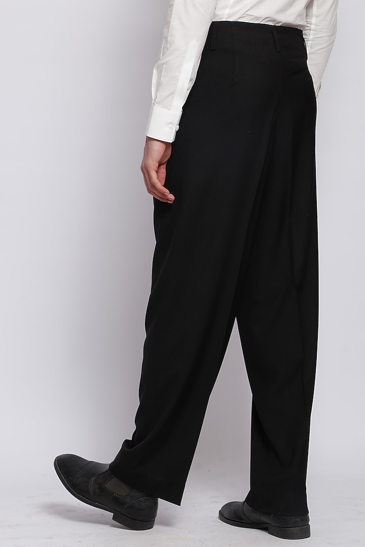 Black Trousers In Italian Terry Rayon Suiting by DIERMEISS BY THE DRAGON LADY at Pernia's Pop Up Shop