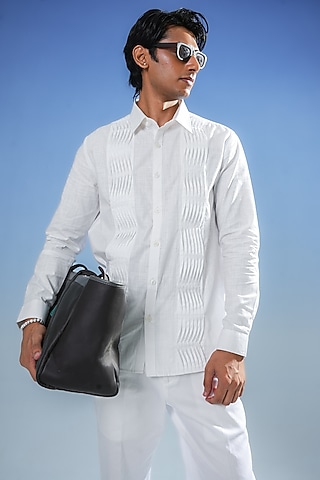 White Cotton Shirt by DIERMEISS BY THE DRAGON LADY