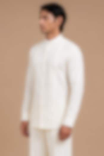 Off-White Cotton Party Wear Shirt by DIERMEISS BY THE DRAGON LADY at Pernia's Pop Up Shop