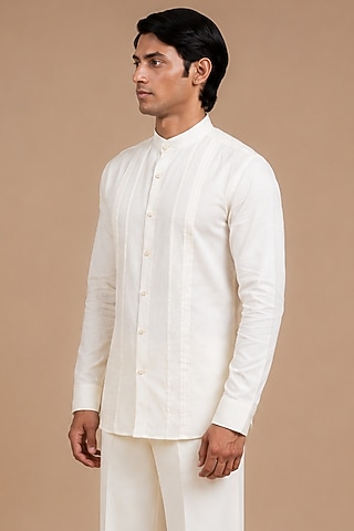 Off-White Cotton Shirt by DIERMEISS BY THE DRAGON LADY