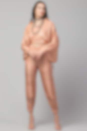 Old Rose Silk Joggers by Divya Jain at Pernia's Pop Up Shop