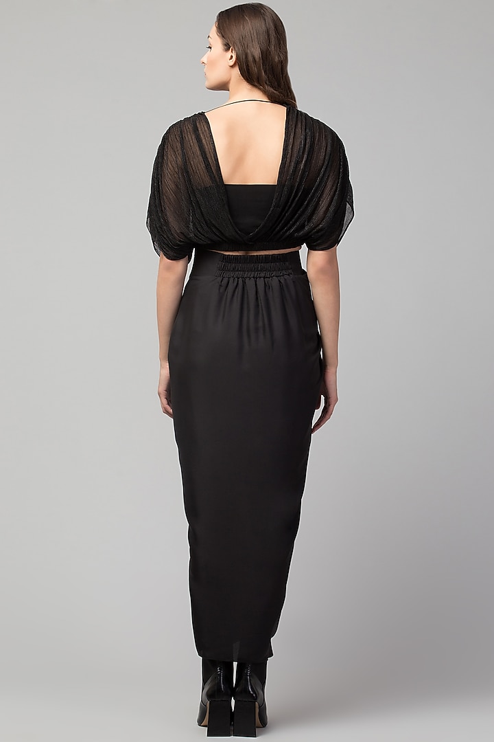 Black Sheer Top With Inner by Divya Jain at Pernia's Pop Up Shop