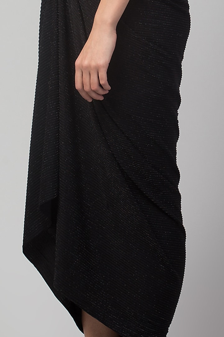 Black Poly & Shimmer Lycra Knot Summer Dress by Divya Jain at Pernia's Pop Up Shop