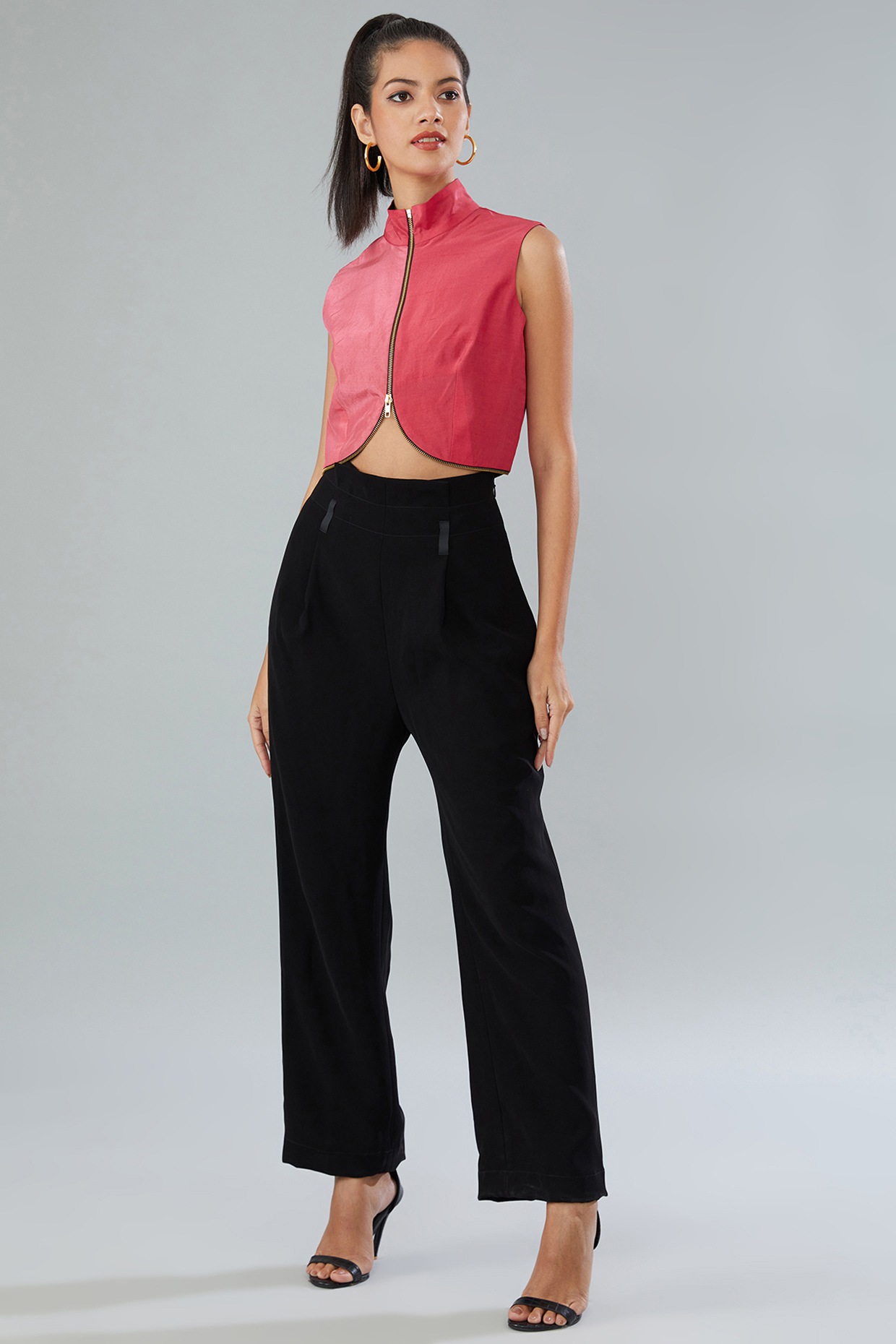Vila Petite high waisted tapered pants in beige | ASOS