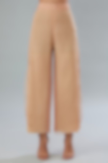 Peach Silk Organza Pants by Divya Jain at Pernia's Pop Up Shop